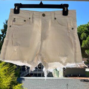 AG Women's White Shorts, Size: 25R, Color: White, Used (Good Condition)